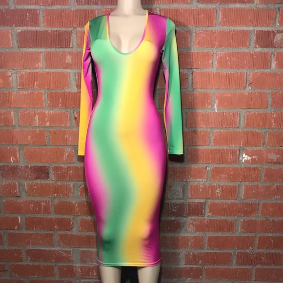 Rainbow Sherbet Midi Dress - Picture 3 of 8